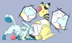 2014 afterglow_the_ampharos ampharos anal anus ass backsack ball_licking ball_sucking balls blush chastity chastity_cage chastity_device close-up closed_eyes cum cute duo eeveelution erection feral feral_on_feral flaccid frosty_(javeloz) furry furry_only gay glaceon glans licking lock looking_pleasured male male_chastity male_only nintendo nudging oral orb orgasm_denial penis pokemon pokemon_(species) precum reclining rimming saliva sex sheath shugowah smile submissive sucking tongue tongue_out uncut video_games