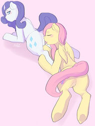 2014 anus ass blue_eyes blush closed_eyes cunnilingus cutie_mark duo equine female feral fluttershy_(mlp) friendship_is_magic hair hooves horn licking long_hair mammal my_little_pony oral pegasus pink_background pink_hair plain_background purple_hair pussy rarity_(mlp) sex snofu tongue tongue_out unicorn vaginal_penetration white_skin wings yuri