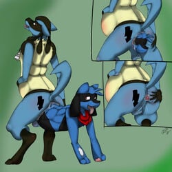 anal anal_insertion anal_sex anal_vore anthro balls bulge canine duo furry furry_only gaping gay insertion lucario luke_delfino male mammal nintendo penetration pokemon pokemon_(species) red_eyes riolu servo117 spreading stomach_bulge tattoo video_games vore