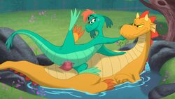 2014 animal_genitalia anus blush chip_'n_dale_rescue_rangers claws cloaca crossover cum cum_in_pussy cum_inside disney dragon dtz duo erection eyelashes female feral hair happy loch_ness_monster male nessie nessie_(disney) nude penetration penis pussy reptile scalie sex size_difference smile straight the_ballad_of_nessie the_giant_hamster vaginal_penetration water