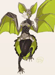 artist_request bat breasts furry green_eyes nipples sasamino wings