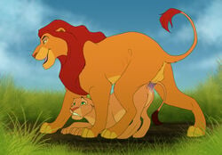 age_difference disney duo feline female field forced forced_sex lion lioness male mammal mirri mufasa nala painful penetration penis rape sex size_difference straight tears testicles the_lion_king vaginal_penetration virgin young