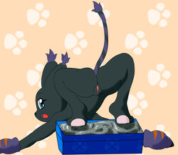 anthro anus ass bandai blackgatomon digimon feline female killy00 mammal pawpads paws presenting presenting_hindquarters presenting_pussy pussy solo