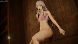 1girls 3d against_door armpits bangs bare_arms bare_shoulders bare_thighs blunt_bangs book bookshelf bra breasts candle collarbone corruption dochaunt24 door escape female female_only femdom femsub fire fire_emblem fire_emblem:_three_houses hiding indoors library long_hair looking_back lysithea_von_ordelia mind_control navel nintendo open_mouth panties pink_eyes post-timeskip purple_bra purple_panties rape shoulders slave slumped small_breasts solo stomach textless_version thighs underwear white_hair yuri