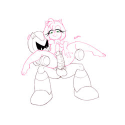 2girls amy_rose anthro breasts dickgirl fur furry futanari hedgehog intersex machine mammal mechanical nipples penis pherociouseso piko-piko_hammer piko_piko_hammer robot sega sonic_(series) testicles veins veiny_penis