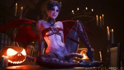 1futa 2025 3d 3d_(artwork) animal_genitalia armwear balls blender breasts cleavage detailed_background elf elf_ears elf_female elf_girl erect_penis erection female fishnet_armwear fishnet_legwear futa_only futanari halloween hi_res high_quality high_resolution highres horns legwear looking_at_viewer medium_breasts nose_piercing nude nude_female nude_futa nude_futanari oc original original_character pastelhole penis pierced_nipples pose posing presenting presenting_breasts presenting_penis pubic_hair pumpkin sitting summoning summoning_circle thick_thighs wings