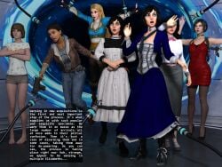 7girls ada_wong alyx_vance alyx_vance_(half-life:alyx) arrested barefoot bioshock bioshock_infinite black_hair blonde_hair brown_hair captured captured_female captured_heroine cell_gaze clothed crossover daz3d daz_studio disarmed dress eastern_and_western_character elizabeth_comstock english_text female female_only femsub gun half-life half-life_(series) half-life_2 handgun hands_up high_heels human jacket jeans kidnapped kidnapping life_is_strange long_hair long_skirt max_caulfield medium_hair multiple_girls nintendo non-nude open_mouth pants pistol pointy_ears portal princess_zelda process processing pyjamas red_dress render resident_evil restrained restraints robot robotic_arm shirt short_hair shorts skirt teleportation text the_legend_of_zelda thighhighs weapon zelda_(breath_of_the_wild) zelda_(tears_of_the_kingdom)