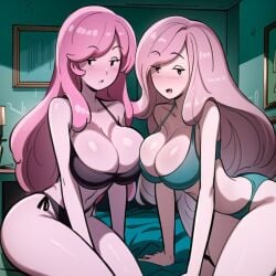 2girl 2girls absurd_res absurd_resolution absurdres adventure_time adventure_time:_fionna_&_cake ai_generated ass athletic athletic_body athletic_female bed big_ass big_breasts big_butt black_bra black_eyes black_panties blue_bra blue_panties blush blushed_face blushing_at_viewer blushing_female bra breasts bubble_ass bubble_butt busty busty_female busty_girl cartoon cartoon_network cartoony cats62 curvaceous curvaceous_female curvaceous_figure curvy curvy_body curvy_female curvy_figure curvy_hips ear exposed exposed_ass exposed_boobs exposed_breasts exposed_butt exposed_legs exposed_thighs eyebrows eyelashes eyeshadow eyewear fat_ass fat_butt female female_only females females_only front_view glistening glistening_ass glistening_body glistening_boobs glistening_breasts glistening_butt glistening_eyes glistening_legs glistening_skin glistening_thighs half-closed_eyes half-dressed half_naked half_nude hi_res high_quality high_resolution highres huge_ass huge_boobs huge_breasts large_ass large_boobs large_breasts large_butt legs long_hair looking_at_viewer on_bed panties pants pink_arms pink_belly pink_body pink_breasts pink_face pink_hair pink_hands pink_legs pink_skin pink_thighhighsfemale princess_bubblegum seductive seductive_body seductive_eyes seductive_look seductive_mouth seductive_smile shiny shiny_ass shiny_body shiny_boobs shiny_breasts shiny_butt shiny_legs shiny_skin shiny_thighs sideboob sitting sitting_on_bed slim_waist small_waist smile smiling smiling_at_viewer smooth_ass smooth_body smooth_butt smooth_legs smooth_skin smooth_thighs standing thick_thighs thighhighs thighs thin_waist topless warner_brothers
