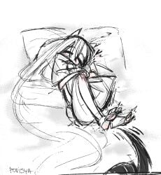 1boy 1girls 2025 animal_ears artist_name barefoot big_hands black_and_white black_hearts blush cat_ears closed_eyes closed_mouth cute demon demon_boy dominant dominant_male dota dota_2 female foot_fetish full_body genderswap genderswap_(mtf) giggle happy heart hearts_around_head hugging hugging_object hugging_pillow laugh male monochrome motion_lines on_bed oracle_(nerif) petite petite_body petite_female pink_cheeks pink_knees pink_toenails popisya rule_63 self_upload shadow_fiend_(nevermore) size_difference sketch sketchy sleeping sleepy smile soles spot_color straight submissive_female tickle_fetish tickling tickling_feet toes top_view very_long_hair waking_another waking_up white_background wholesome