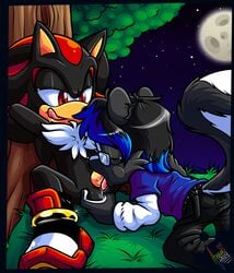 amuzoreh anthro balls closed_eyes cum duo fur male male_only multiple_males oral orgasm penis red_eyes sega shadow_the_hedgehog sitting sonic_(series) tongue yaoi