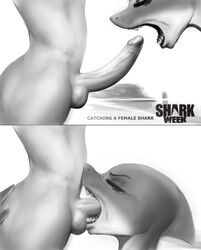 anthro ass ass_grab athletic_female balls cliff deep_throat deepthroat drooling duo eyelashes fellatio female fin fish human human_penetrating landscape light-skinned_male male male_human/female_anthro mammal marine open_mouth oral penis saliva scalie sea sex shark shark_girl shark_teeth shark_week sharp_teeth straight teeth throat_fuck throat_penetration water zaggatar