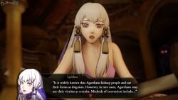 2girls 3d arm_support armpits bangs bare_arms bare_shoulders blunt_bangs blurry_background book bookshelf bra breasts candlestand caught collarbone corruption depth_of_field dochaunt24 english_text escape female female_only femdom femsub fire fire_emblem fire_emblem:_three_houses glowing glowing_eyes hiding holding holding_book imminent_rape imminent_sex indoors kidnapped leonie_pinelli library long_hair looking_down lysithea_von_ordelia mind_control multiple_girls nail_polish nintendo open_mouth orange_eyes pink_eyes post-timeskip purple_bra purple_nails rape reading shocked shoulders slave small_breasts solo_focus stomach surprised table text text_box underwear upper_body white_hair yuri