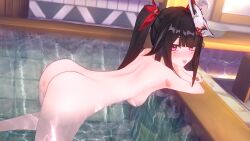 1girls 3d 3d_(artwork) 3d_model 3d_render :p absurd_res absurd_resolution absurdres against_surface against_wall ass backboob black_hair blush bow breasts breasts_out brown_hair butterfly-shaped_pupils completely_nude female fox_mask full_body hair hair_ornament hairbow hi_res high_resolution highres honkai:_star_rail honkai_(series) hoyoverse in_water koikatsu long_hair looking_at_viewer looking_back mask mask_on_head median_furrow nude nude_female nudity pink_eyes red_bow red_eyes red_hair reflection sideboob sidelocks small_breasts smile smiling smiling_at_viewer solo solo_female solo_focus sparkle_(honkai:_star_rail) tongue tongue_out twintails water