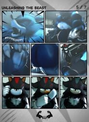 angelic_endowment anthro big_bulge big_muscles big_pecs big_penis body_size_growth bulge bursting_out_of_clothing claws clothing coat comic disguise duo eulipotyphlan exclamation_point expansion fangs genital_expansion genitals growth hedgehog hi_res huge_bulge huge_cock huge_pecs hyper hyper_bulge hyper_genitalia hyper_penis identity_theft lab_coat male mammal mask medical_instrument mephiles_the_dark mouthless muscle_growth muscular pecs penis penis_expansion question_mark roaring scientific_instrument sega shadow_the_hedgehog size_transformation sonic_(series) sonic_the_hedgehog sonic_the_hedgehog_(series) sonic_the_werehog sonic_unleashed story story_in_description surgical_mask teeth throbbing throbbing_bulge throbbing_penis tongue tongue_out topwear torn_clothing transformation underwear werecreature wereeulipotyphlan werehog