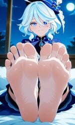 ai ai_generated feet feet_focus female_only foot_fetish furina_(genshin_impact) genshin_impact legs soles_fetish soles_focus toes