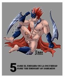 armor armpit_hair cape duel_monster eros_sempai_(artist) gorz_the_emissary_of_darkness male_only red_hair yu-gi-oh!