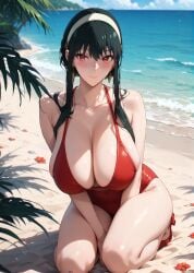 1girls 2d ai_generated athletic athletic_female bare_shoulders belly big_breasts bikini bikini_bottom bikini_top black_hair blush breasts_bigger_than_head chest curvy curvy_figure cute cute_face dark_hair detailed eyelashes eyeshadow female female_focus fit fit_female focus hairband hands_behind_head hands_up high_quality huge_breasts image large_breasts legs light-skinned_female light_skin lips lipstick long_hair looking_at_viewer makeup mascara mature milf-master outdoors outside pale-skinned_female pale_skin red_eyes seductive seductive_look shiny_skin shy spy_x_family stable_diffusion swimsuit swimwear tagme tall tall_female thighs uncensored yor_briar yor_forger