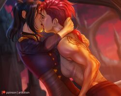 2girls arcane arcane_caitlyn arcane_vi caitlyn_kiramman kissing league_of_legends lesbian_kiss riot_games vi vi_(league_of_legends) yuri