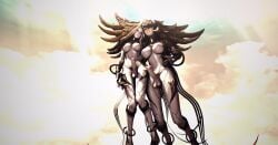 3d au_ra auri_lover final_fantasy_xiv floating forgiven_obscenity futa_on_female futanari hyur ryne_waters sex sin_eater transformation yuri