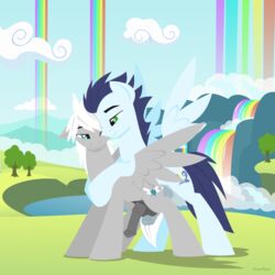 animal_genitalia balls couple duo equine fan_character feral friendship_is_magic frottage half-erect horsecock hoverrover male male_only mammal mounted multiple_males my_little_pony pegasus penis rainbow sex soarin_(mlp) wings wonderbolts_(mlp) yaoi