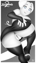 anthro armwear ass breasts clothing disney domestic_pig female genitals hi_res legwear makeup mammal pig pussy smile solo stockings suid suine sus_(pig) tail vulva wizard1997 zootopia