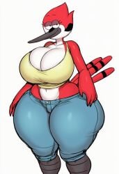ai_generated ass avian avian_humanoid booty breasts curvaceous curvy curvy_body curvy_female curvy_figure dumptruck_ass dumptruck_butt hips lubbasdump margaret_smith_(regular_show) plump plump_ass regular_show thighs wide_ass wide_hips wide_thighs