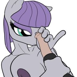 2014 animal_genitalia animated anthro breasts duo equine eyelashes female friendship_is_magic full_stop grey_body hair handjob horse horsecock male mammal maud_pie maud_pie_(mlp) my_little_pony nipples nude penis plain_background pony purple_hair straight white_background