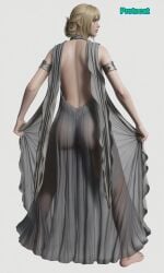 1girls 3d ai_assisted ai_generated ass ass_crack back_view backless_outfit barefoot blonde_female blonde_hair butt_crack dress elden_ring female fia_the_deathbed_companion fromsoftware light-skinned_female light_skin looking_back presenting protocat see-through_clothing sheer_clothing simple_background solo solo_female standing video_game_character white_background