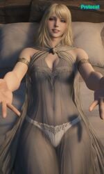 1girls 3d ai_assisted ai_generated armlet arms_out bare_arms barefoot bed bedroom blonde_female blonde_hair blue_eyes cleavage close-up deathbed_smalls dress elden_ring female fia_the_deathbed_companion fromsoftware hugging indoors laying_on_back laying_on_bed legs light-skinned_female light_skin long_dress looking_at_viewer navel on_bed panties panties_visible_through_clothing pov pov_eye_contact protocat see-through_clothing sheer sheer_clothing smile smiling smiling_at_viewer solo solo_female video_game_character