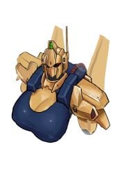 blue_body gold_body gundam im51nn5 large_breasts living_machine mecha mecha_focus mecha_girl mobile_suit msn-00100_hyaku_shiki robot robot_girl tagme zeta_gundam