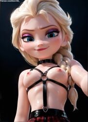 1girls 2d 3d ai_generated athletic athletic_female big_ass big_breasts big_eyes blonde_female blonde_hair blue_eyes bondage bondage_outfit braid breasts chest choker curvy curvy_figure cute cute_face detailed disney elsa_(frozen) exposed_breasts eyelashes eyeshadow female female_only fit fit_female focus frozen_(film) frozen_2 harness high_quality large_breasts leash legs light-skinned_female light_skin lips lipstic looking_at_viewer makeup mascara nero100 nipples on_leash pale-skinned_female pale_skin perky_breasts pet_play posing restrained seductive seductive_look skinny skinny_girl stable_diffusion tagme thighs thin_female thin_waist tied_up