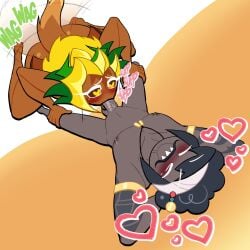 ananas_dragon_cookie blowjob captain_caviar_cookie cookie_run cookie_run_kingdom cookie_run_ovenbreak dragon female heart-shaped_pupils lovetopullmicke male non-human request sucking_penis