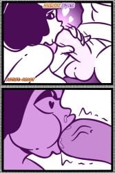 1boy1girl big_penis black_hair blowjob comic jsart purple_skin sucking_penis yultarinn zephyrus_(yultarinn)