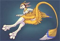 3_fingers 4_toes anthro anus ass avali breasts feathers feet female fingers fur genitals hi_res kasy looking_at_viewer nipples paws presenting shadarrius smile smirk solo tail toes vulva