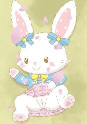 banned_artist before_sex blush_stickers cherry_blossoms chibi furry missionary_position rabbit sanrio vagina wish_me_mell