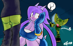 anthro being_watched big_breasts breasts carol_tea clothed clothing commander_torque dragon duo_focus excito feline female freedom_planet group laugh mammal penis sash_lilac scalie small_penis small_penis_humiliation