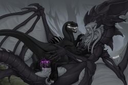 absurd_res alien alien_(franchise) black_body black_markings bodily_fluids caesarus claws cloacal cloacal_penetration colored_cum cowgirl_position cum dark_the_xenodragon dinosaur dominant dominant_female dromaeosaurid duo face_tentacles female feral feral_on_feral fog forest from_front_position genital_fluids genitals glowing glowing_eyes hand_on_butt hand_on_chest hand_on_leg hand_on_thigh hi_res knot knotted_penis looking_at_genitalia looking_at_penis lying male male/female markings nightmare_(m7734cargo) on_back on_bottom on_top penetration penis plant prehistoric_species purple_cum reptile riding saurischian scalie sex simple_background smile spread_wings swamp tentacle theropod tree unusual_bodily_fluids unusual_cum unusual_genital_fluids wings xenodragon xenomorph
