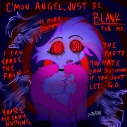 angel_dust_(hazbin_hotel) bunnygoon drooling hazbin_hotel hypnosis hypnotic_eyes mind_control spiral_eyes vox_(hazbin_hotel)