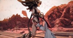 3d au_ra auri_lover blowjob final_fantasy_xiv forced_oral forgiven_obscenity futa_on_female futanari gagging hyur ryne_waters sin_eater swallowing_cum yuri