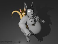 abstract_background anthro ass balls barely_visible_balls barely_visible_genitalia barely_visible_penis belly big_balls big_belly big_butt big_penis brown_hair chest_tattoo daryl_(getboingedmydude) duo embarrassed female frown fur genitals getboingedmydude grey_body grey_fur hair hands_on_stomach hands_on_waist huge_balls huge_belly huge_butt huge_cock kangaroo looking_down macropod male male/female mammal marge_(getboingedmydude) married_couple marsupial mature_female mature_male musclegut muscular muscular_male nipple_piercing nipple_ring nipples nude overweight overweight_male penis piercing ring_piercing smile smiling_at_another smiling_at_partner tan_body tattoo thick_thighs watermark watermarked_at_source wide_hips