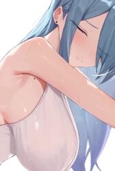 armpits aroused big_breasts black_bra blue_eyes blue_hair elira_pendora exposed_shoulders implied_sex large_breasts nijisanji ruru_nnnn see-through shaking_breasts side_boob sweat tagme video virtual_youtuber vtuber