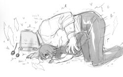 age_difference anthro anthro_on_human deltarune deltarune_chapter_3 doodle human kris_(deltarune) male male_only moaning pain_keeper sketch tenna_(deltarune) tv_head x-ray