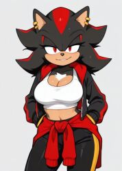 ai_generated female genderswap_(mtf) shadow_the_hedgehog solo_female solo_focus sonic_the_hedgehog_(series)