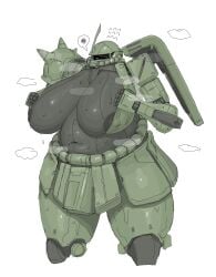 gundam im51nn5 large_breasts living_machine mecha mecha_focus mecha_girl mobile_suit mobile_suit_gundam ms-06_zaku_ii robot robot_girl tagme