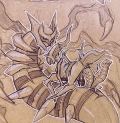 2_penises absurd_res anal anal_sex animal_genitalia animal_penis arceus epitapphos equid equine equine_genitalia equine_penis feral feral_on_feral feral_penetrated feral_penetrating floating generation_4_pokemon genitals giratina graphite_(artwork) hemipenes hi_res legendary_pokemon male male/male mammal midair multi_genitalia multi_penis nintendo origin_forme_giratina penetration penis pokemon pokemon_(species) serpentine size_difference slit_penetration slit_play traditional_media_(artwork) unusual_anatomy unusual_genitalia