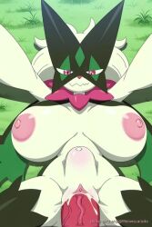 ai_generated anthro cum cumming female furry furry_female green_fur huge_breasts huge_cock meowscarada missionary_position pinku.ai pokemon pokemon_(species) pokephilia pov stomach_bulge vaginal vaginal_penetration vaginal_sex