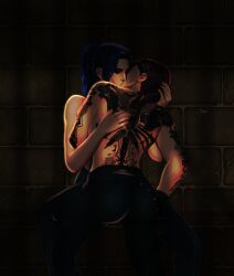 2girls arcane arcane_caitlyn arcane_vi caitlyn_kiramman kissing league_of_legends lesbian_kiss riot_games vi vi_(league_of_legends) yuri
