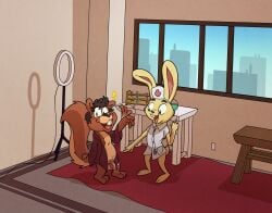 ambiguous_gender anthro argon_vile clothing desk feet foreskin furniture furry genitals gesture hand_gesture hat headgear headwear hi_res hurse_headwear laboratory laboratory_equipment laboratory_glassware lagomorph leporid male mammal medical_instrument nurse nurse_clothing nurse_hat nurse_headwear penis photographic_equipment pointing pointing_at_penis pubes rabbit robe rodent science scientific_instrument sciurid squirrel stethoscope table tail test_tube tree_squirrel window