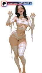 1girls 2026 ai_generated ankle_wrap arm_wrap artist_name bandage_on_face bandage_over_one_eye bandaged_arm bandaged_hand bandaged_head bandaged_leg bandaged_neck bandages bandaid bandaid_on_arm bandaid_on_cheek bandaid_on_face bandaid_on_forehead bandaid_on_hand bandaid_on_knee bandaid_on_leg bandaids_on_nipples black_hair blush bolt breasts budget_sarashi bust cast chest claw_pose electroworld female first_aid_kit halloween halloween_costume hi_res high_quality high_resolution highres hospital_bed hospital_gown jack-o'-lantern leg_wrap mass_effect medical_eyepatch miranda_lawson moss mummy mummy_costume naked_bandage navel no_shirt ok_sign open_mouth patreon patreon_username sarashi smile solo stable_diffusion surgical_mask thighs volleyball watermark white_background wrist_wrap