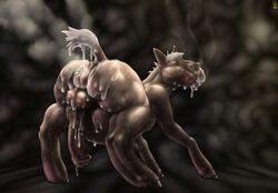 anus ass balls belly corruption cum drooling equine hooves horse hyper hyper_anus male male_only mammal mot nightmare_fuel nude penis saliva shiny solo transformation